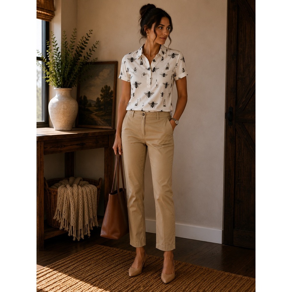 LOFT The Slim Khaki Chino Pants Tan Petite 4P Business Casual Tapered Trousers